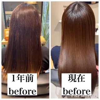 セミロング パーマ どんな髪も綺麗に✨ 髪質改善×縮毛矯正のヘアスタイル