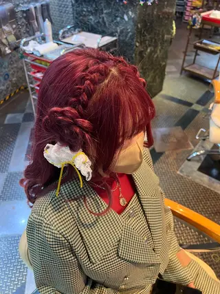 ヘアアレンジ 大人GAL製造機/カ ラー×エクステゆいとのヘアスタイル