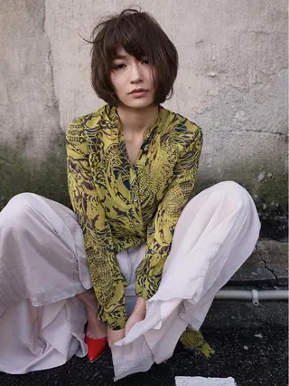 ショート ミディアム カラー 花井 啓好のヘアスタイル