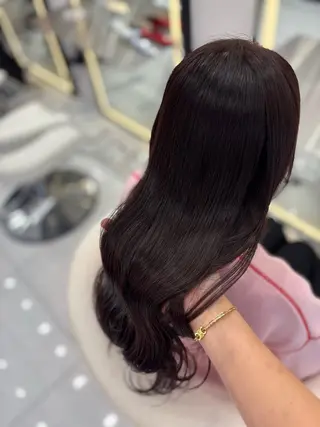 セミロング カラー 新宿/韓国ヘア 中明度カラー/かやのヘアスタイル