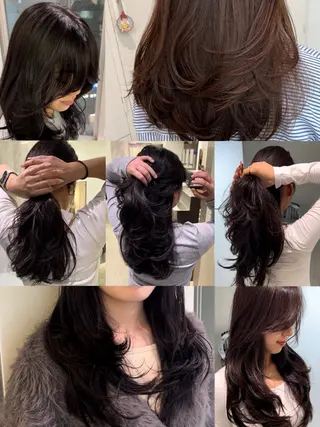 ロング カラー 艶ハイトーン‪‪🔆 ️️️安座間 希のヘアスタイル