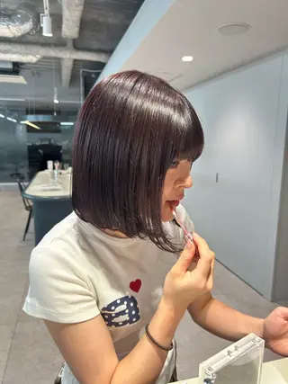 ミディアム カラー FILMS haru 暖色/ぱつっとbobのヘアスタイル