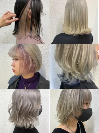 ショート カラー 🧨ブリーチー×ボブ レイヤー💎じゅえるのヘアスタイル