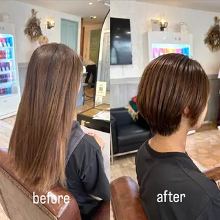 ショート クセ/うねり改善/ 縮毛矯正🫧ゆりのヘアスタイル