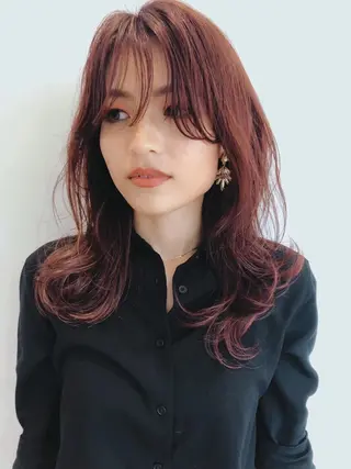 ミディアム カラー パーマ ヘアアレンジ メンズ キッズ ネイル マツエク・マツパ EnBlesS西宮 マンツーマン神道有基のヘアスタイル