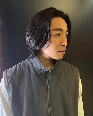 セミロング パーマ メンズ スパイキーパーマ 柏NO1 藤本葉のヘアスタイル