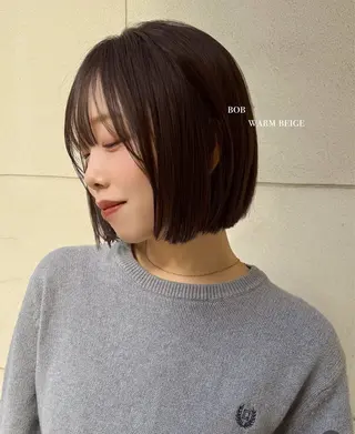 ミディアム おしゃれボブ/暖色 カラー🧶いろはのヘアスタイル