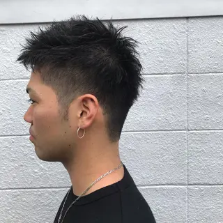 ショート カラー パーマ メンズ ニュアンスパーマ/ レイヤー/茶屋町のヘアスタイル
