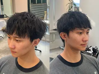 ショート メンズ センターパート職人 柏/メンズ/ ハルキのヘアスタイル