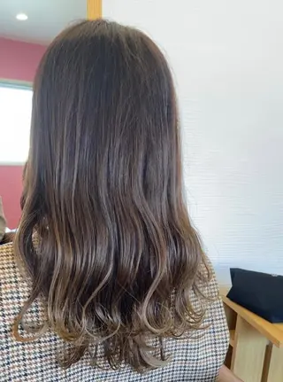 ロング カラー 酸性ストレート/ブリ ーチなしWカラー河本のヘアスタイル