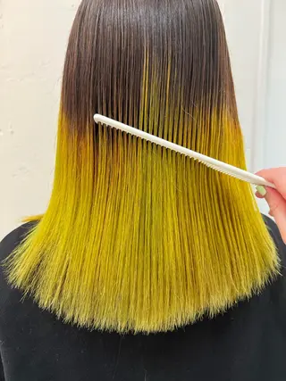 カラー ブリーチカラー🎀 韓国風/寺門美優のヘアスタイル