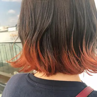 ミディアム カラー RINA🧤 デザインとボブのヘアスタイル