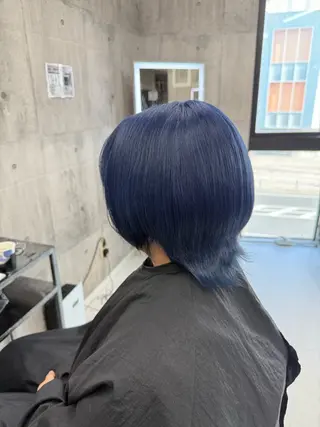 ショート カラー メンズ ☁️かずき☁️青.紫 推し活カラー💫のヘアスタイル
