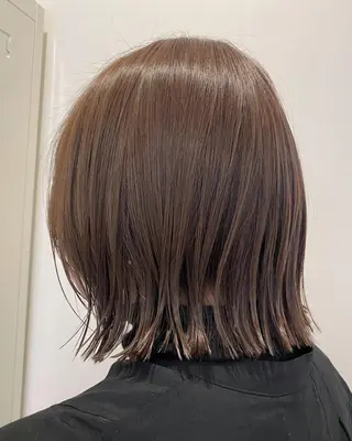 ミディアム カラー 酸性ストレート/ブリ ーチなしWカラー河本のヘアスタイル