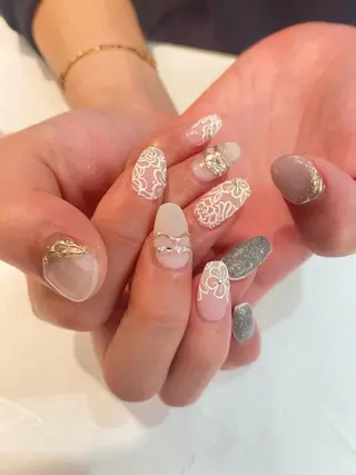 セミロング カラー ネイル Nailsalon Calmeのネイルデザイン