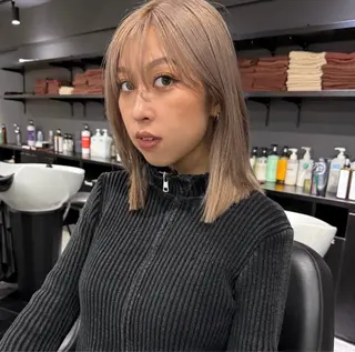 ミディアム カラー 🎀ミルクティー/暖 色×レイヤー/マリアのヘアスタイル