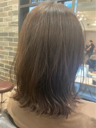 ミディアム カラー ブリーチなし透明感 タケザワミキのヘアスタイル