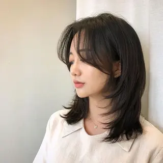 ミディアム お顔まわりカット たなかちなみ🦤♡のヘアスタイル