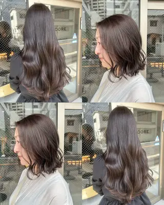 セミロング カラー 🌷横浜/レイヤー /艶カラー🌷のヘアスタイル