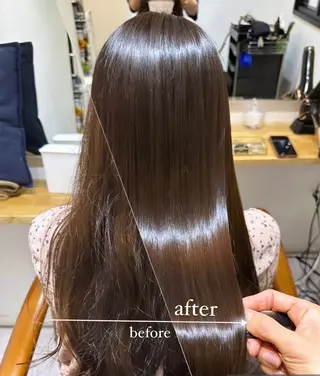 セミロング 【20代ダメージ毛に 髪質改善】のヘアスタイル