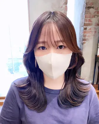 セミロング 顔まわりカット🌟 くびれヘア/寺門遥輝のヘアスタイル