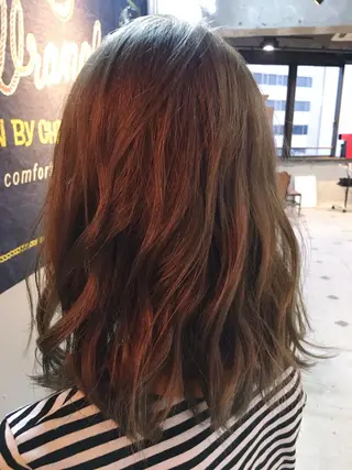 セミロング カラー パーマ 代表 中島貴志のヘアスタイル