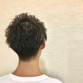 ショート カラー パーマ メンズ ニュアンスパーマ/ レイヤー/茶屋町のヘアスタイル
