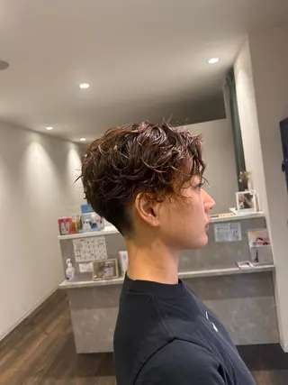 ショート パーマ 🤎オリーブカラー× パーマ特化💫森口のヘアスタイル