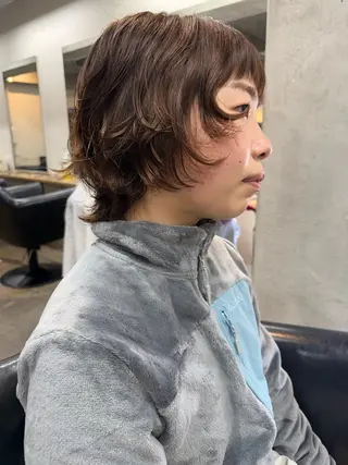 ショート パーマ 森貴裕/ベージュ/ パーマ/オリーブのヘアスタイル