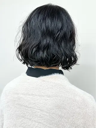 ミディアム パーマ 小顔ボブ/お悩み解決 /ボブパーマ/とういのヘアスタイル