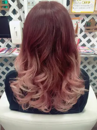 ミディアム ロング カラー 岩谷/ブリーチ 🪽透明感カラーのヘアスタイル