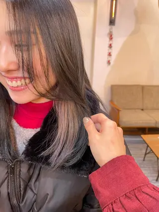 ミディアム カラー 似合わせカット‪// 鶴我万唯華のヘアスタイル