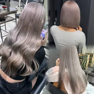 ロング カラー ミルクティー・ピンク 甘モテカラー/emaのヘアスタイル