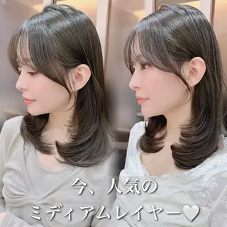 ミディアム 山本翔一郎 韓国顔周りレイヤーのヘアスタイル