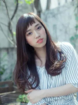 ロング カラー パーマ こせき えみのヘアスタイル