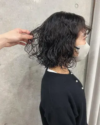 ショート パーマ ボブパーマコテ巻き風 パーマNo1深江秀平のヘアスタイル