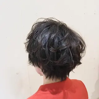 ショート カラー パーマ ヘアアレンジ 【ツヤ髪美容師】 ツダケイスケのヘアスタイル