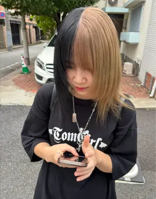 セミロング 🍀デザインカラー 🍀齋藤　翔龍のヘアスタイル