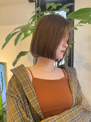 カラー ブリーチなし透明感 指名No1ナギサのヘアスタイル