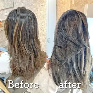セミロング カラー 寺山 太啓のヘアスタイル