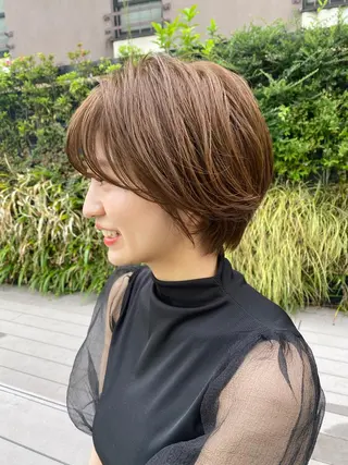 ショート カラー パーマ ヘアアレンジ ✨艶髪✨ 奈須晴香のヘアスタイル