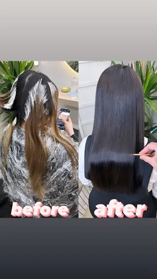 ロング 縮毛矯正・髪質改善 特化 出納 直起のヘアスタイル