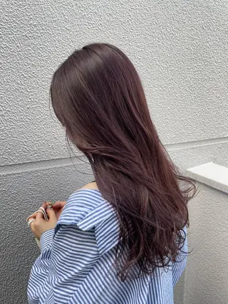 セミロング カラー ayaka 縮毛矯正レイヤーのヘアスタイル
