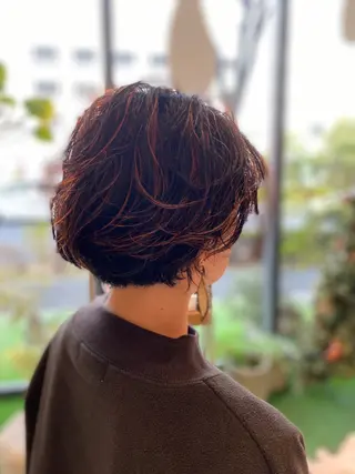 ショート カラー レイヤーカット✨ 艶髪藤野のヘアスタイル