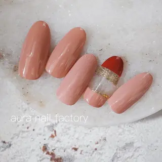 ショート カラー ネイル 赤羽 aura 深爪を断らない✨のネイルデザイン
