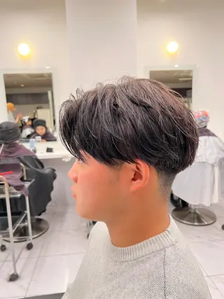ショート メンズ 韓国風艶髪🎀 暖色カラー🤍のヘアスタイル