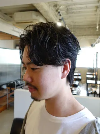 ショート パーマ メンズ 栄/メンズカット/ 二村 洸太朗のヘアスタイル