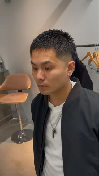 ショート メンズ フェードカット/メン ズパーマ/森巧真のヘアスタイル