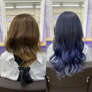 セミロング カラー ヘアアレンジ LAVENDIA 初音のヘアスタイル
