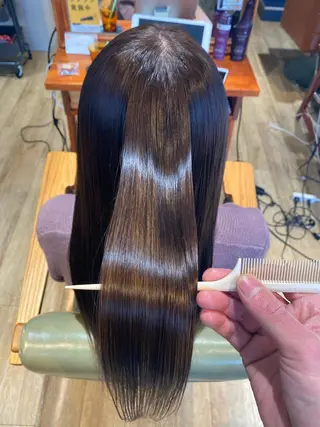 セミロング カラー 艶美髪マスター 店長✂︎YUKKEのヘアスタイル